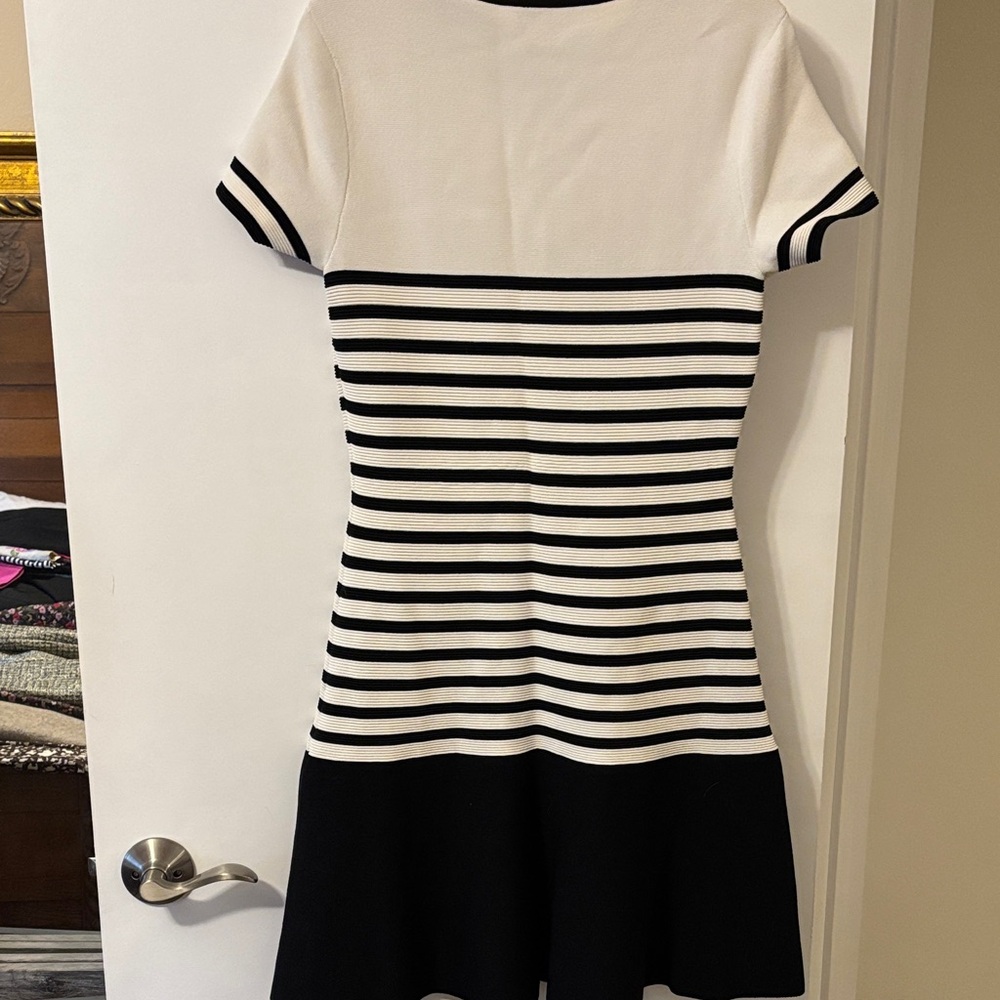 Kate Spade Black and White Striped Mini Dress - Picture 3 of 4